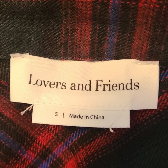 NEW NWOT LOVERS AND FRIENDS GELA OVERSIZED TOP PLAID FLANNEL BUTTON SHIRT sz S - Picture 2 of 4